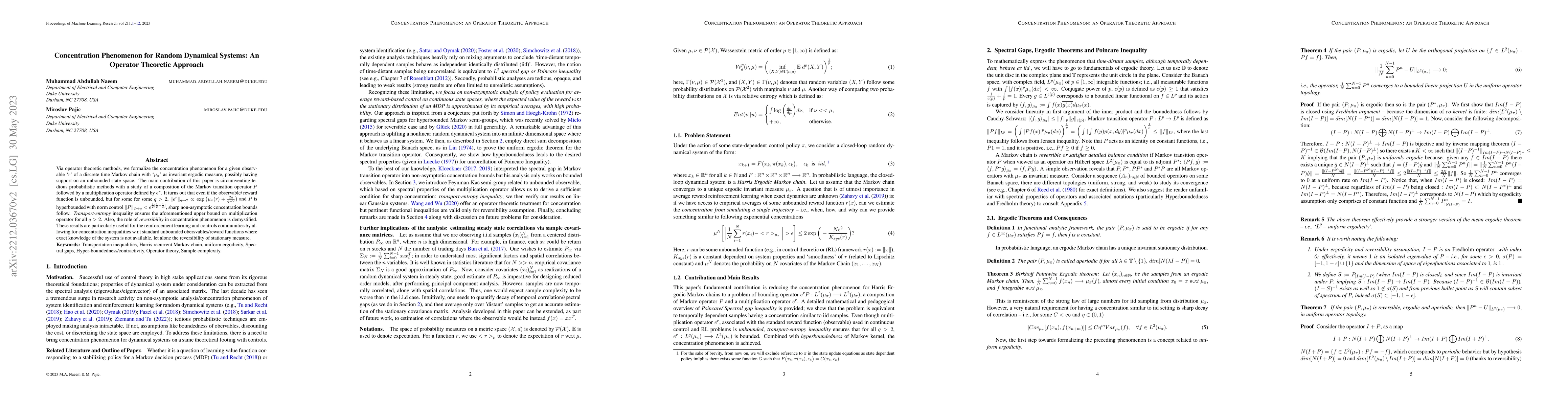 Thumbnail for Concentration Phenomenon for Random Dynamical Systems: An Operator
  Theoretic Approach