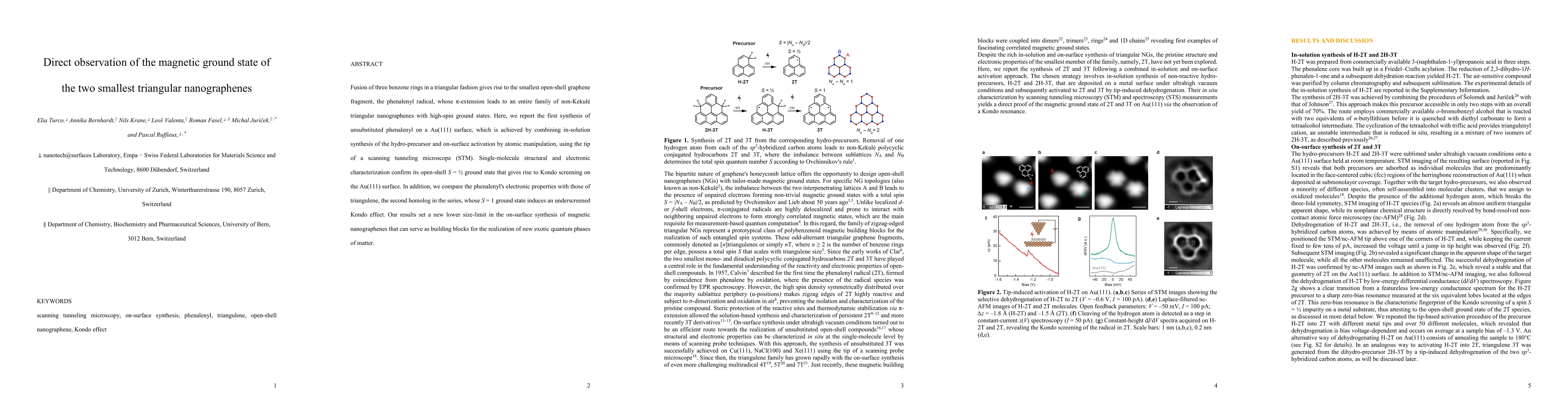 Thumbnail for Direct observation of the magnetic ground state of the two smallest
  triangular nanographenes
