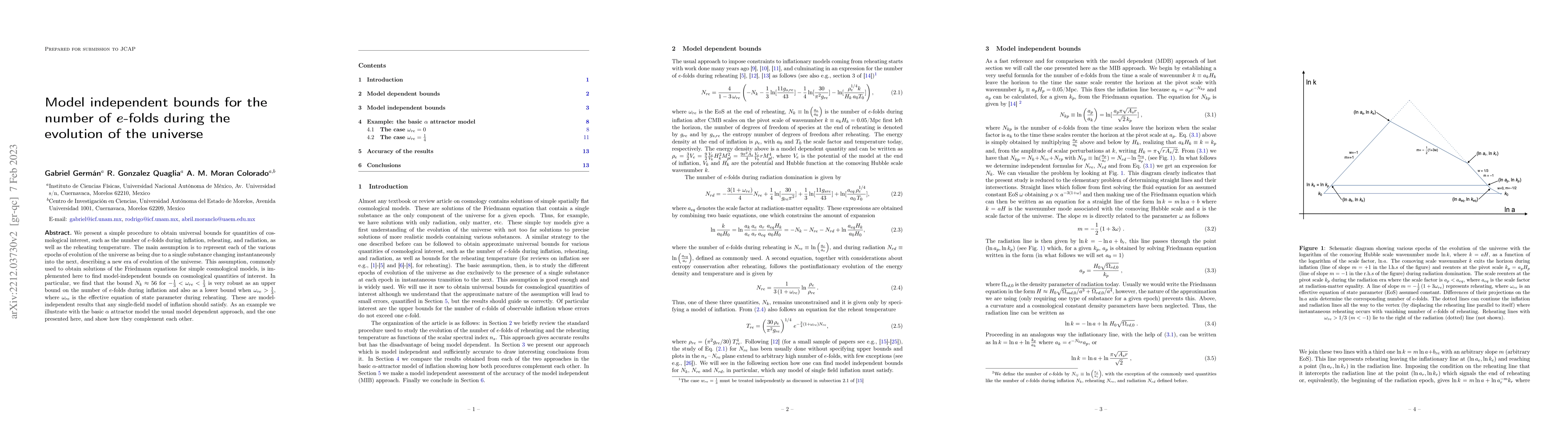 Thumbnail for Model independent bounds for the number of $e$-folds during the
  evolution of the universe