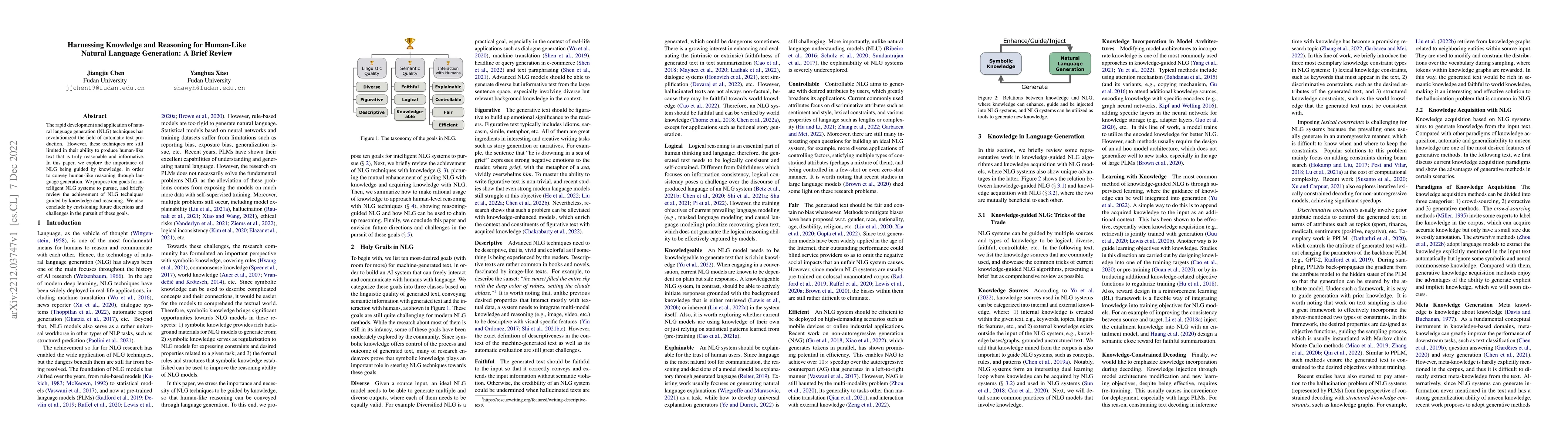 Thumbnail for Harnessing Knowledge and Reasoning for Human-Like Natural Language
  Generation: A Brief Review