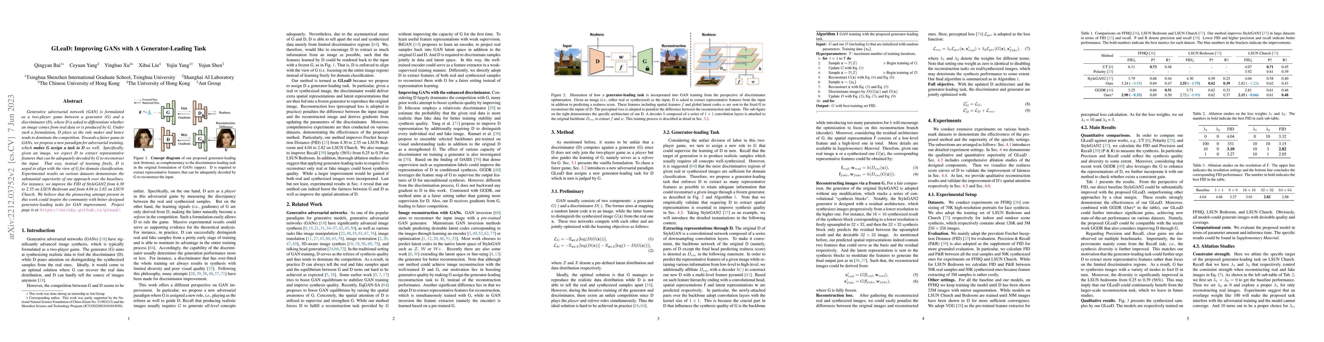 Thumbnail for GLeaD: Improving GANs with A Generator-Leading Task