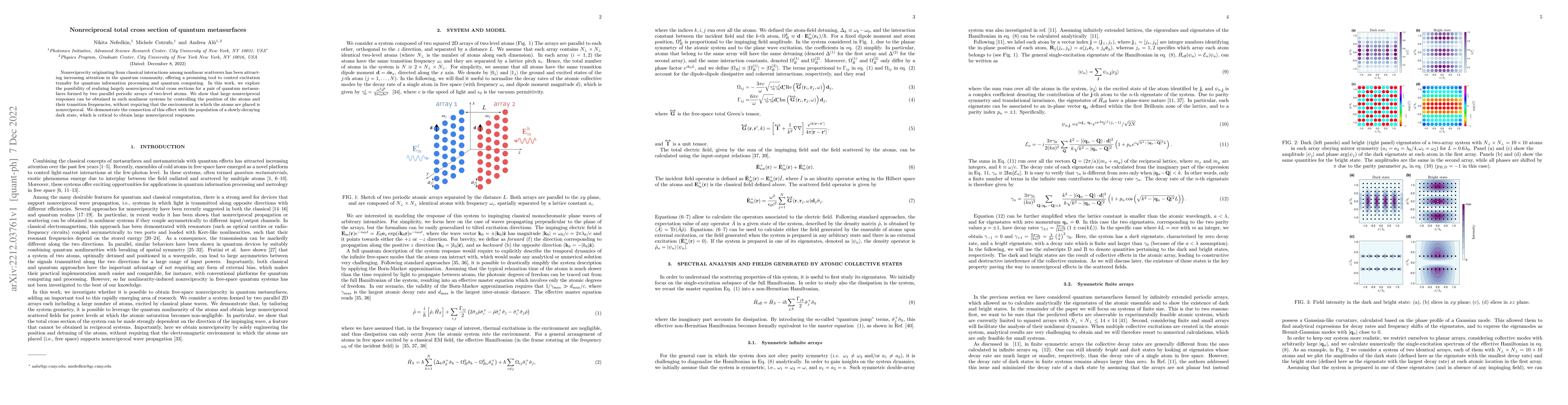 Thumbnail for Nonreciprocal total cross section of quantum metasurfaces
