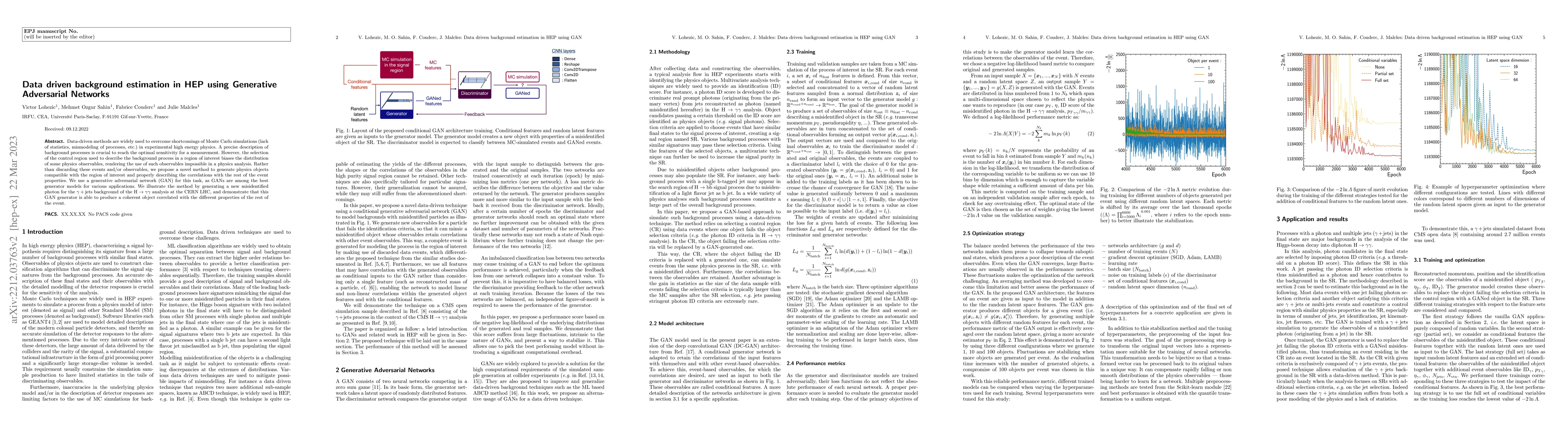 Thumbnail for Data driven background estimation in HEP using Generative Adversarial
  Networks