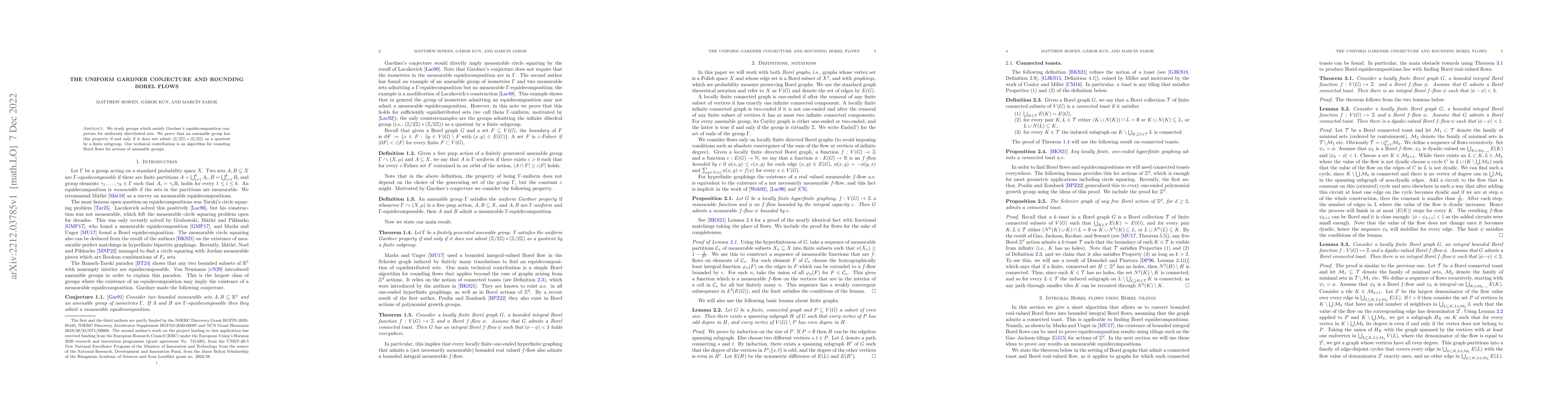 Thumbnail for The uniform Gardner conjecture and rounding Borel flows