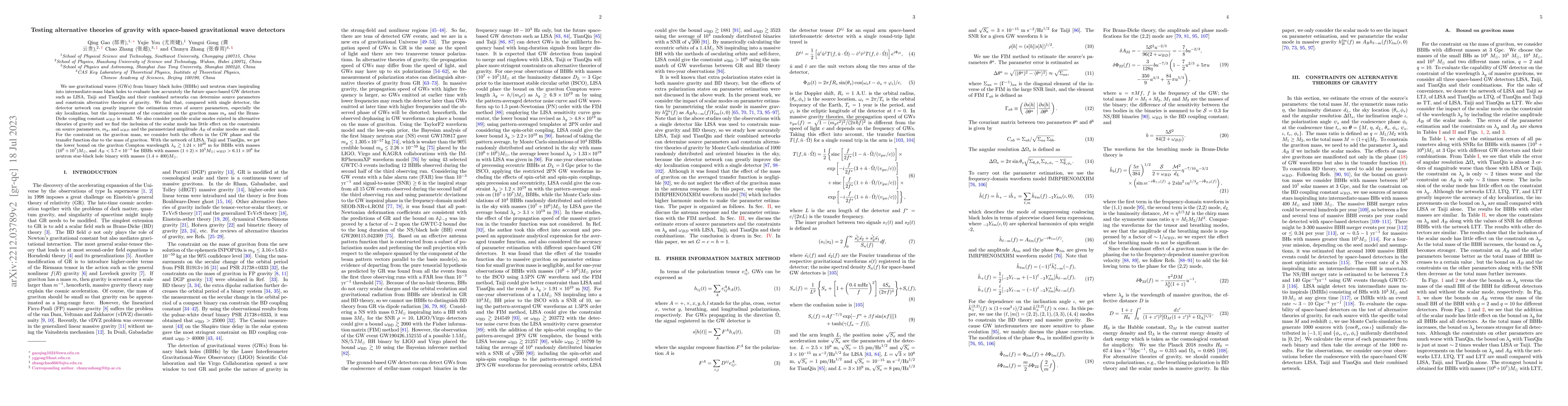Thumbnail for Testing alternative theories of gravity with space-based gravitational
  wave detectors