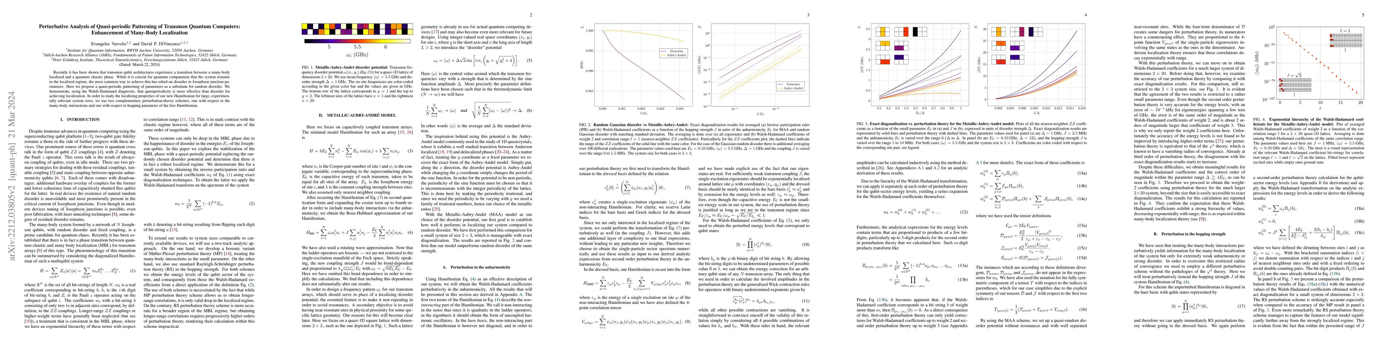Thumbnail for Perturbative Analysis of Quasi-periodic Patterning of Transmon Quantum
  Computers: Enhancement of Many-Body Localization