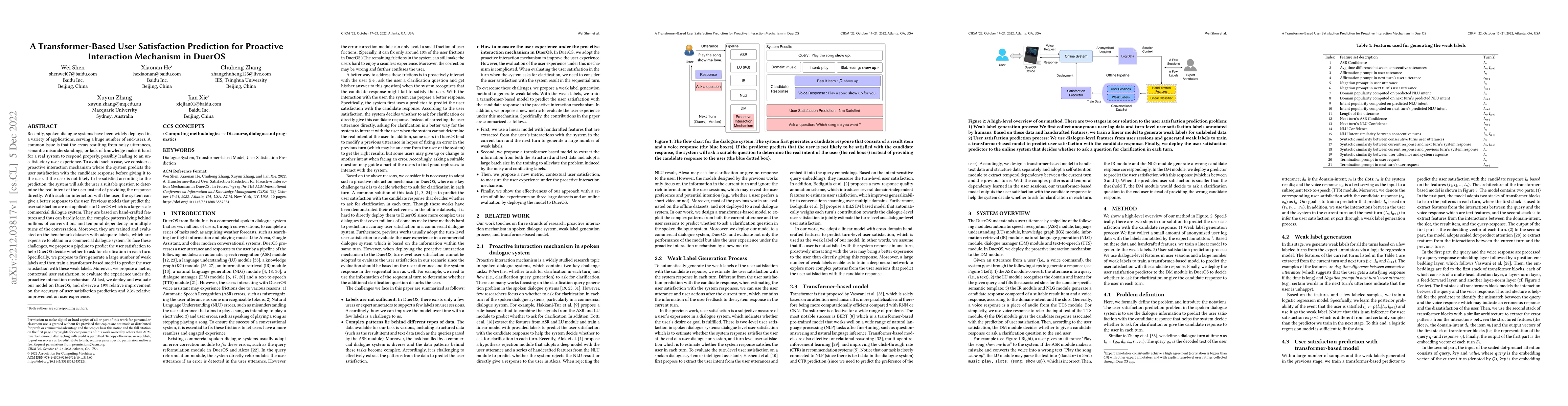 Thumbnail for A Transformer-Based User Satisfaction Prediction for Proactive
  Interaction Mechanism in DuerOS