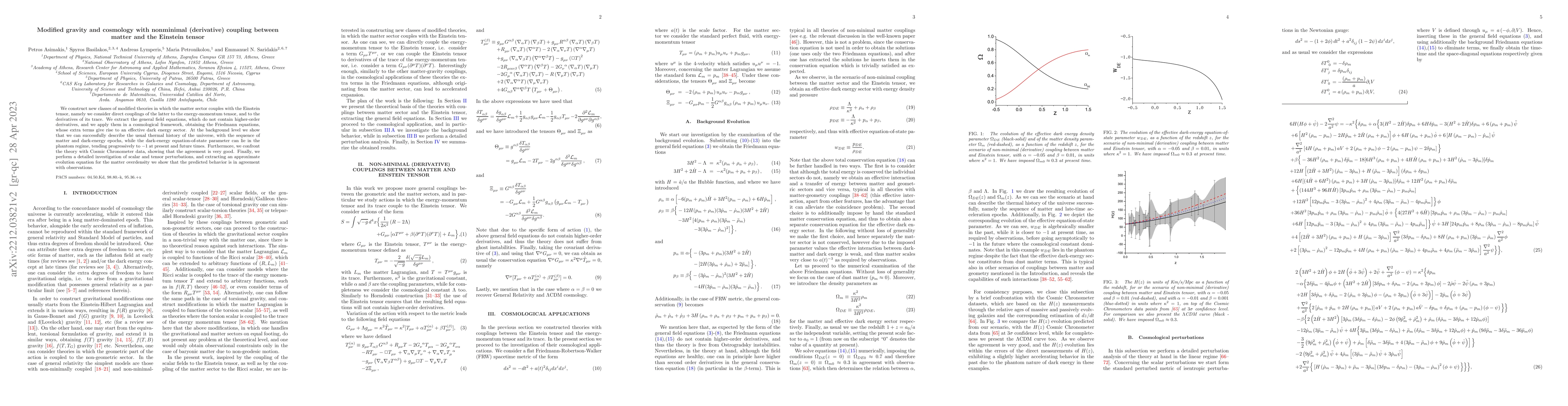 Thumbnail for Modified gravity and cosmology with nonminimal (derivative) coupling
  between matter and the Einstein tensor