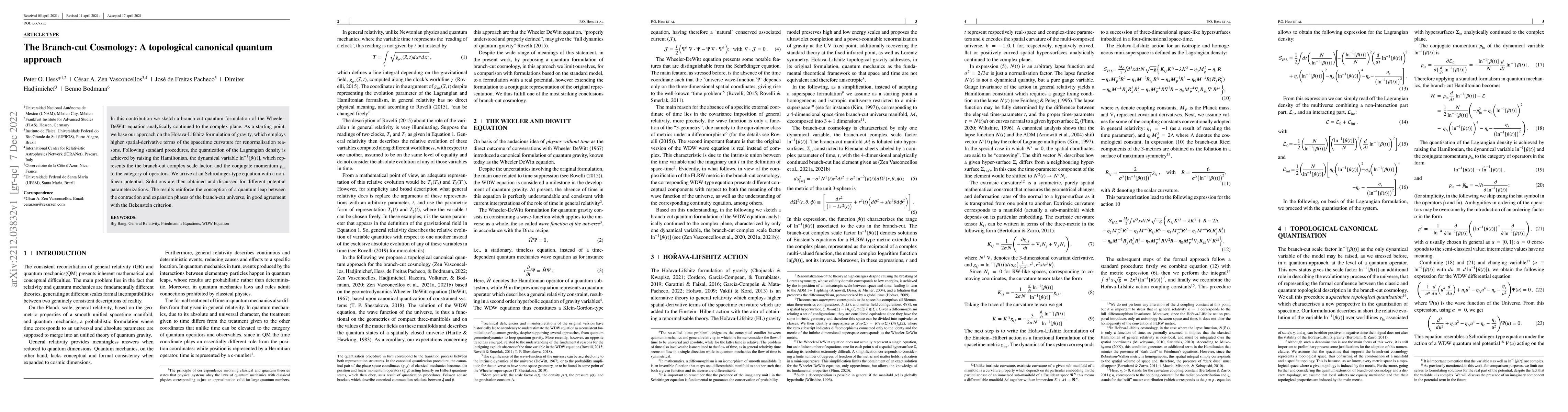 Thumbnail for The Branch-cut Cosmology: A topological canonical quantum approach