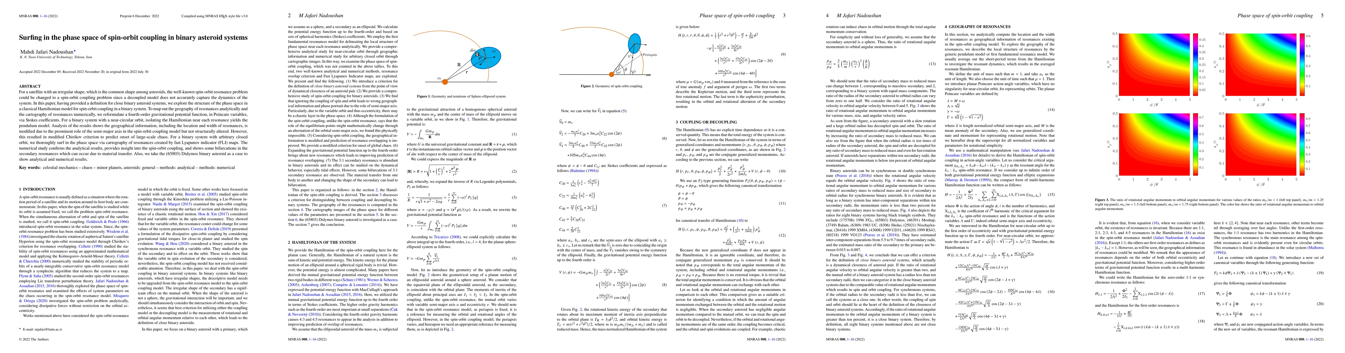 Thumbnail for Surfing in the phase space of spin-orbit coupling in binary asteroid
  systems