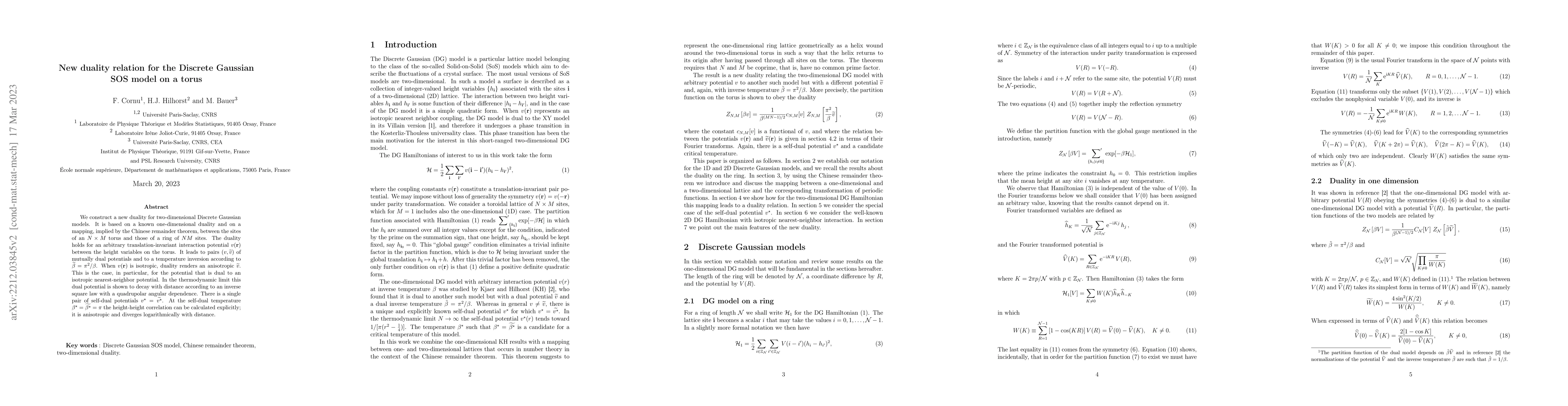 Thumbnail for New duality relation for the Discrete Gaussian SOS model on a torus