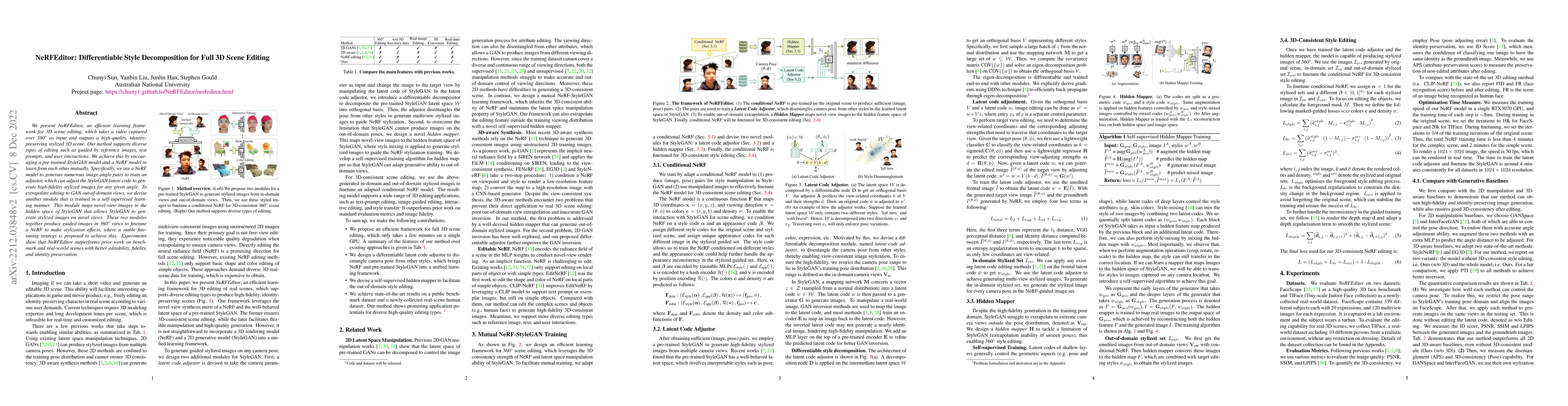 Thumbnail for NeRFEditor: Differentiable Style Decomposition for Full 3D Scene Editing