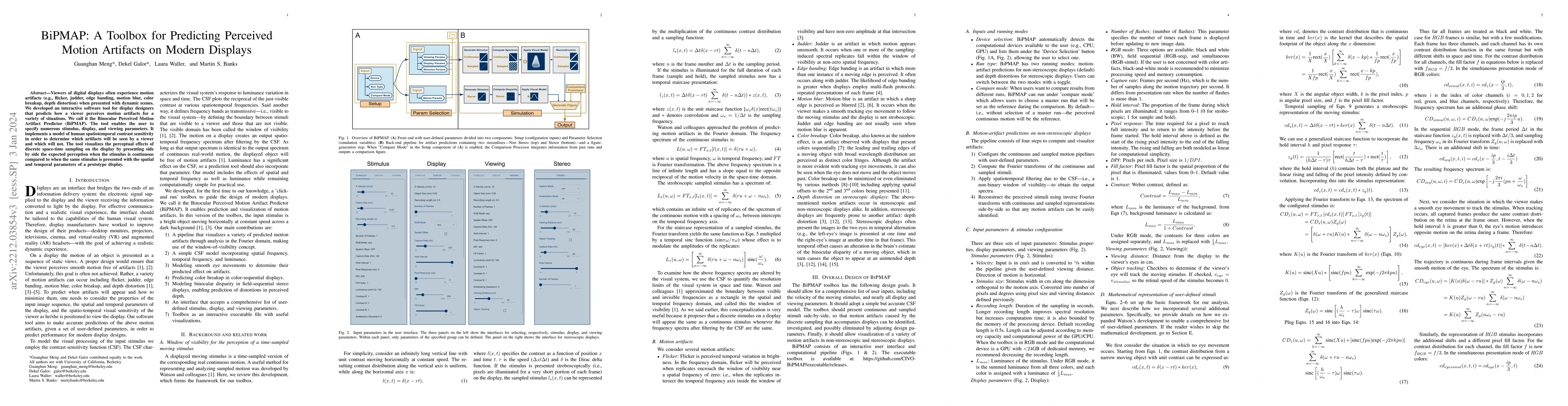 Thumbnail for BiPMAP: A Toolbox for Predictions of Perceived Motion Artifacts on
  Modern Displays