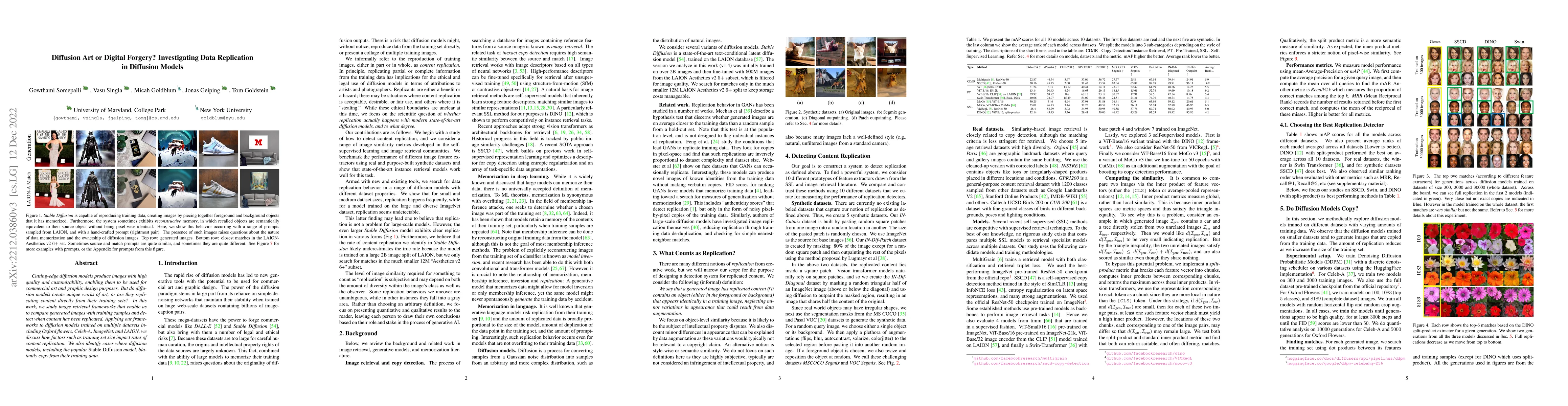 Thumbnail for Diffusion Art or Digital Forgery? Investigating Data Replication in
  Diffusion Models