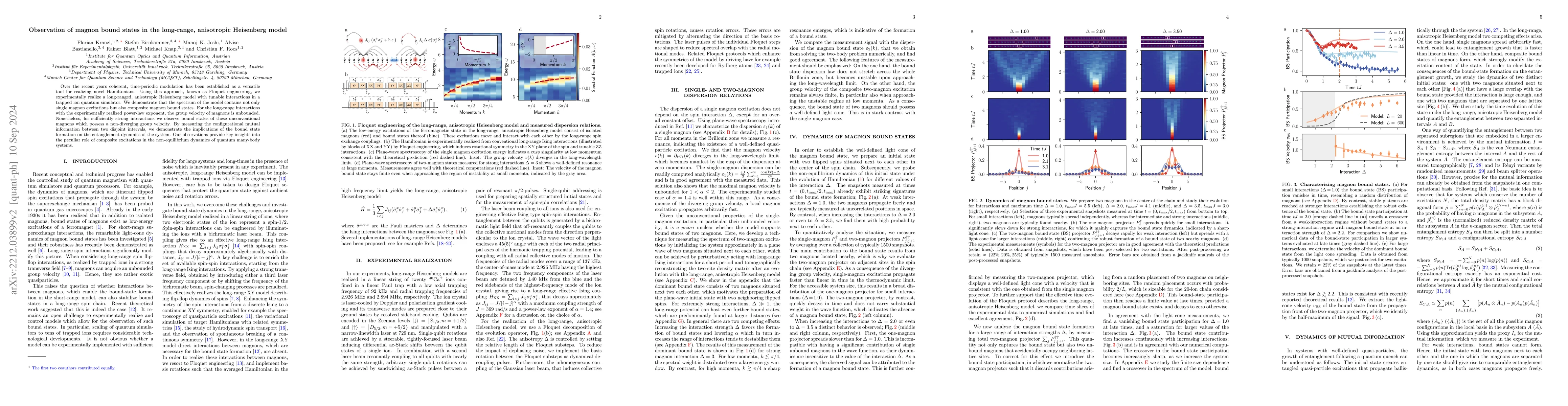 Thumbnail for Observation of magnon bound states in the long-range, anisotropic
  Heisenberg model