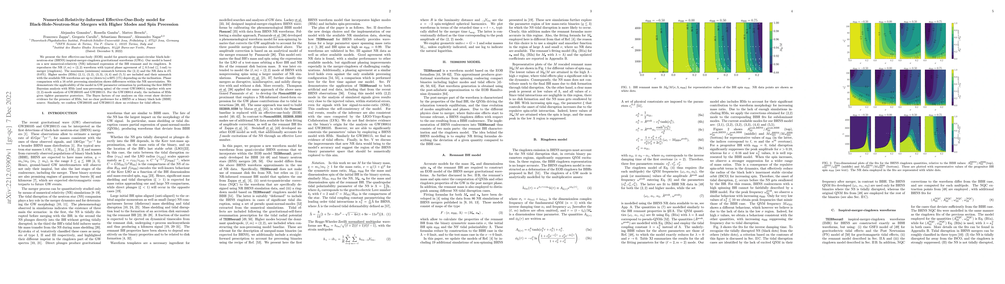 Thumbnail for Numerical-Relativity-Informed Effective-One-Body model for
  Black-Hole-Neutron-Star Mergers with Higher Modes and Spin Precession