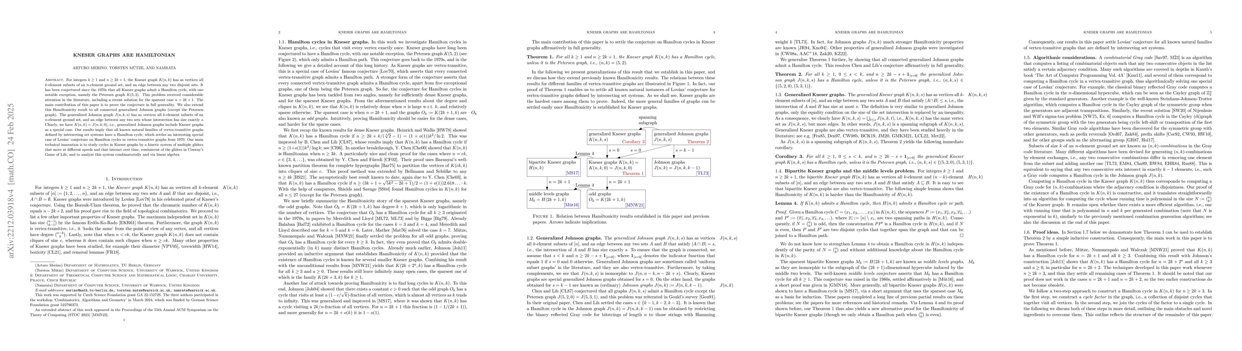 Thumbnail for Kneser graphs are Hamiltonian