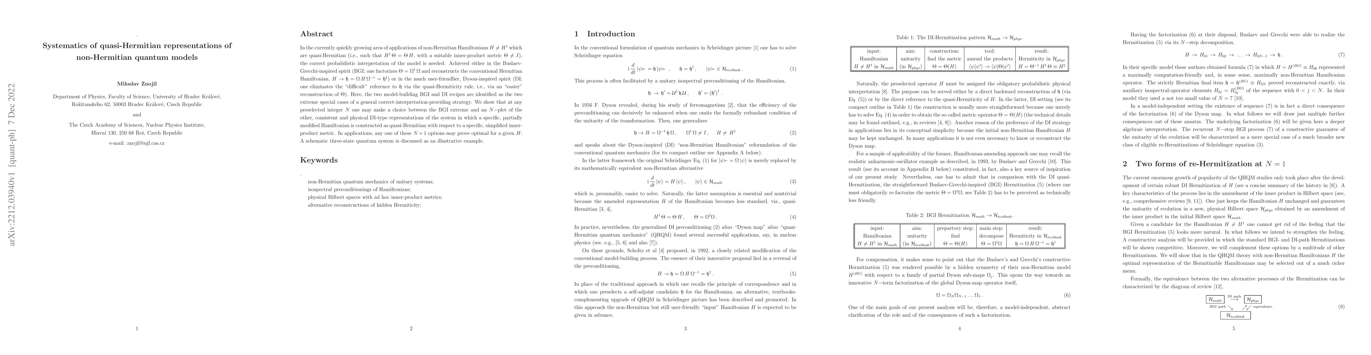 Thumbnail for Systematics of quasi-Hermitian representations of non-Hermitian quantum
  models