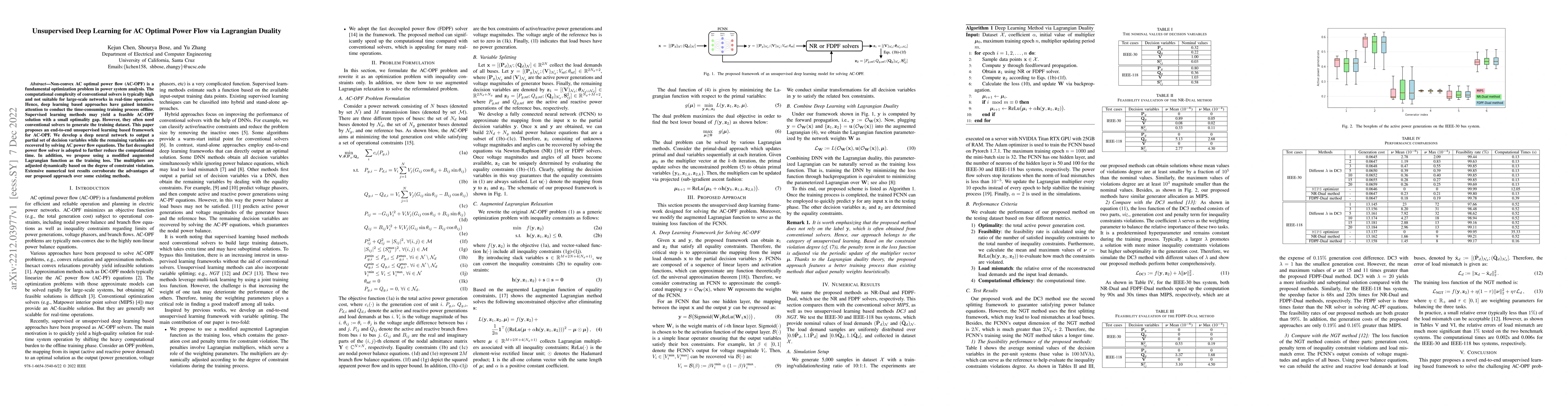 Thumbnail for Unsupervised Deep Learning for AC Optimal Power Flow via Lagrangian
  Duality