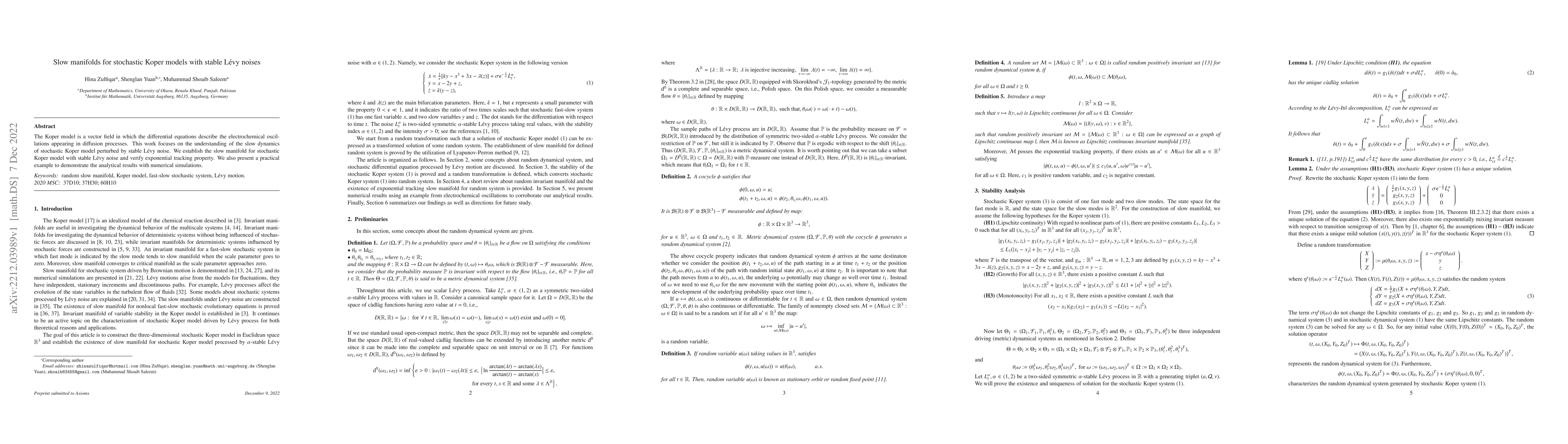 Thumbnail for Slow manifolds for stochastic Koper models with stable L\'evy noises