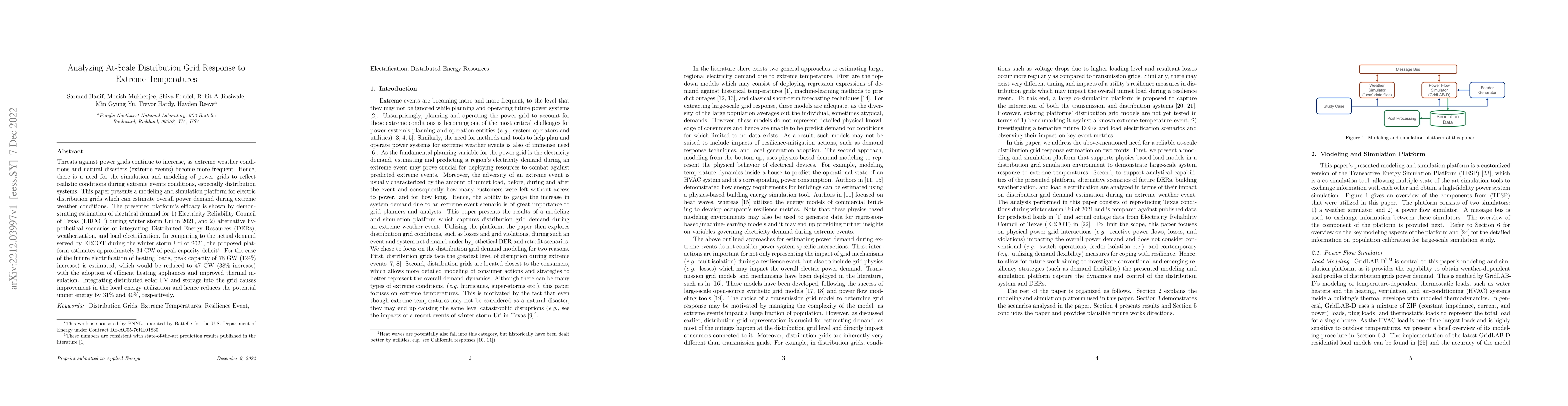 Thumbnail for Analyzing At-Scale Distribution Grid Response to Extreme Temperatures