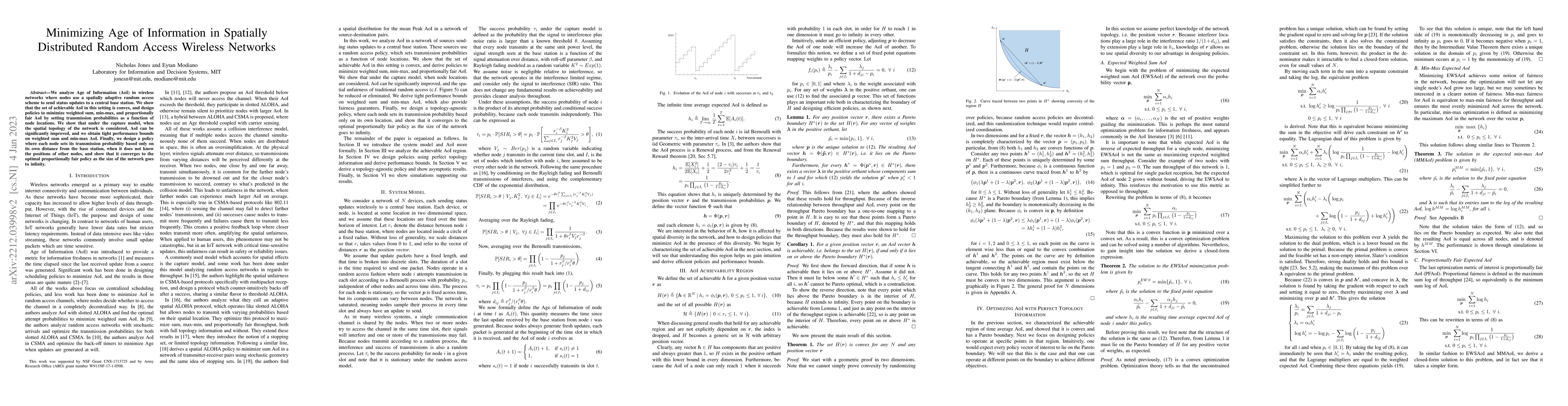 Thumbnail for Minimizing Age of Information in Spatially Distributed Random Access
  Wireless Networks