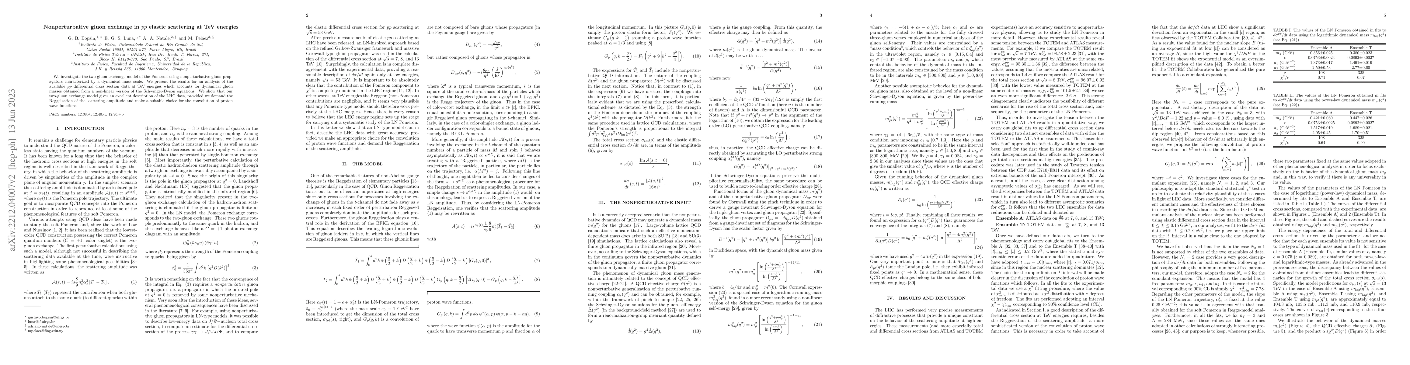 Thumbnail for Nonperturbative gluon exchange in $pp$ elastic scattering at TeV
  energies