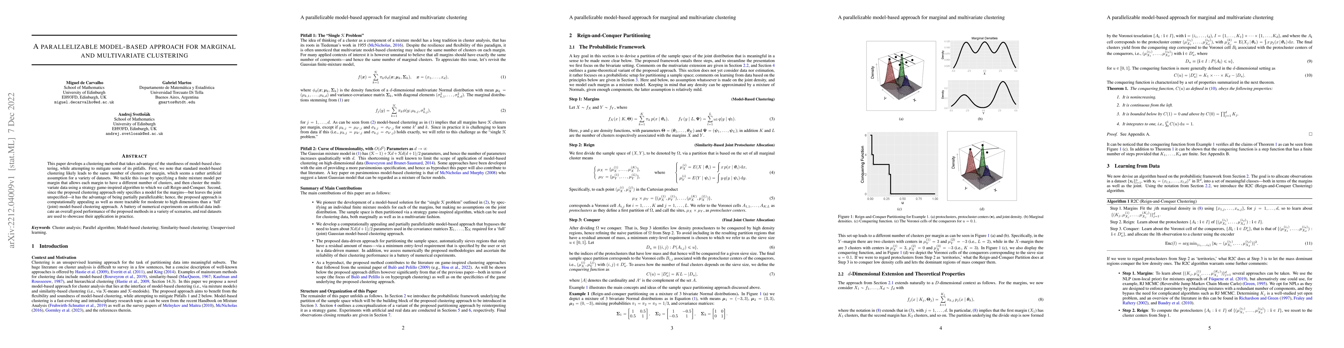 Thumbnail for A parallelizable model-based approach for marginal and multivariate
  clustering