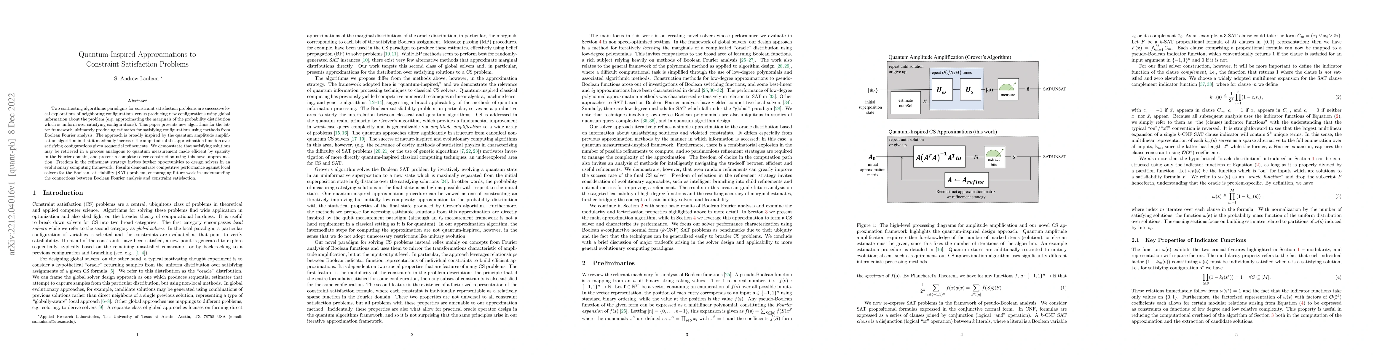 Thumbnail for Quantum-Inspired Approximations to Constraint Satisfaction Problems