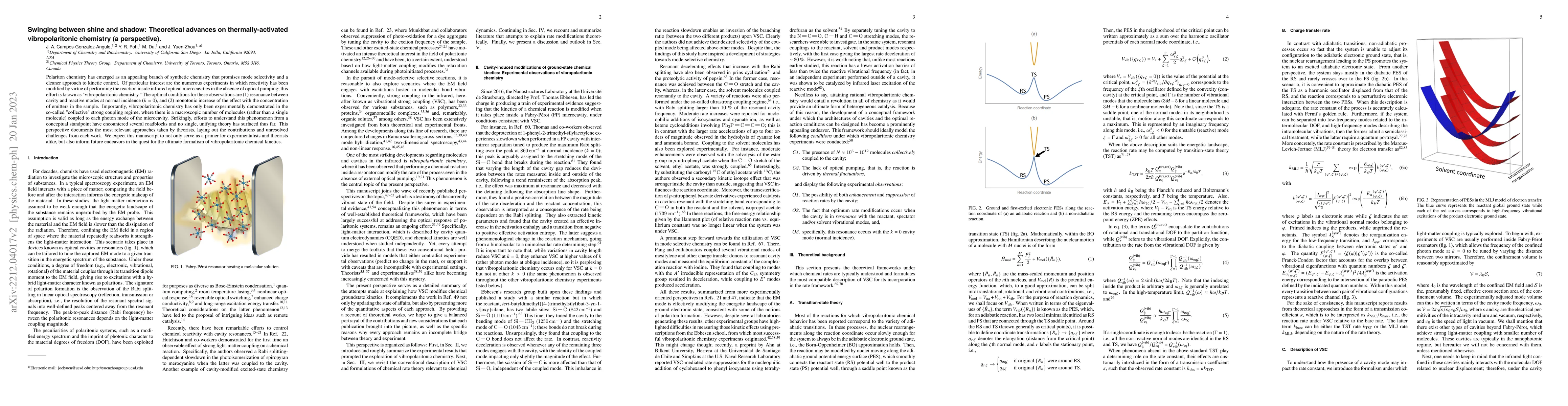 Thumbnail for Swinging between shine and shadow: Theoretical advances on
  thermally-activated vibropolaritonic chemistry (a perspective)