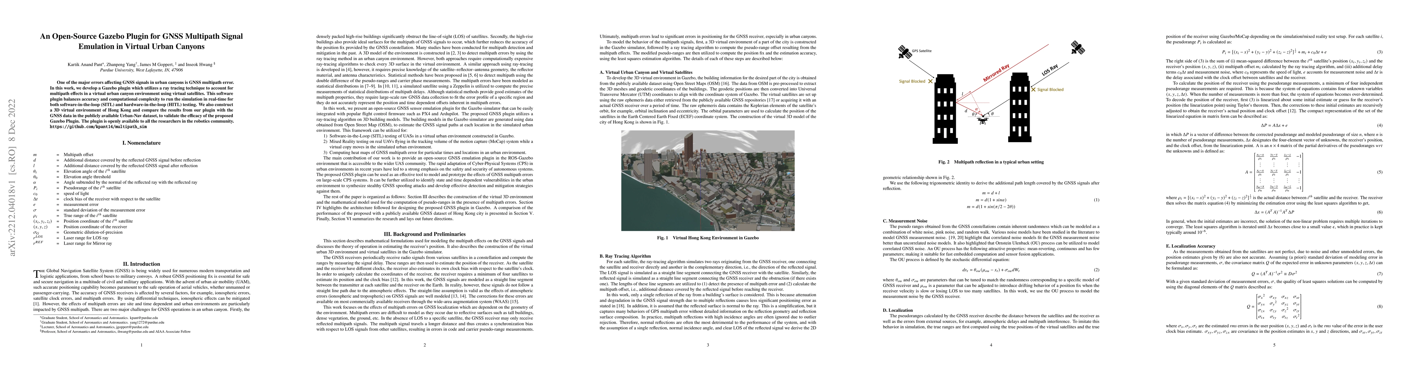 Thumbnail for An Open-Source Gazebo Plugin for GNSS Multipath Signal Emulation in
  Virtual Urban Canyons