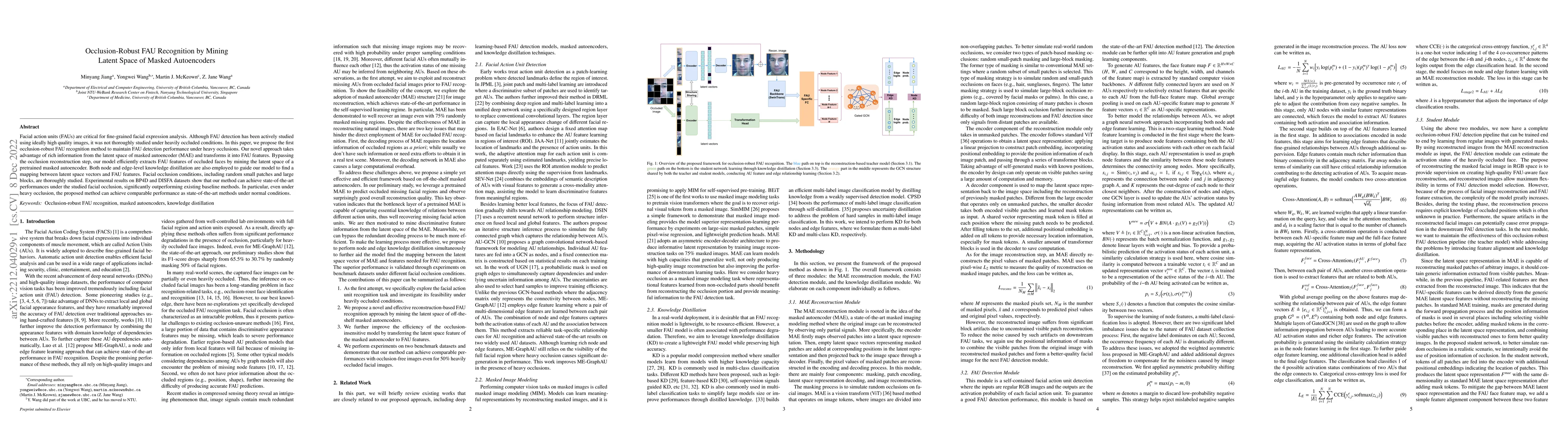 Thumbnail for Occlusion-Robust FAU Recognition by Mining Latent Space of Masked
  Autoencoders