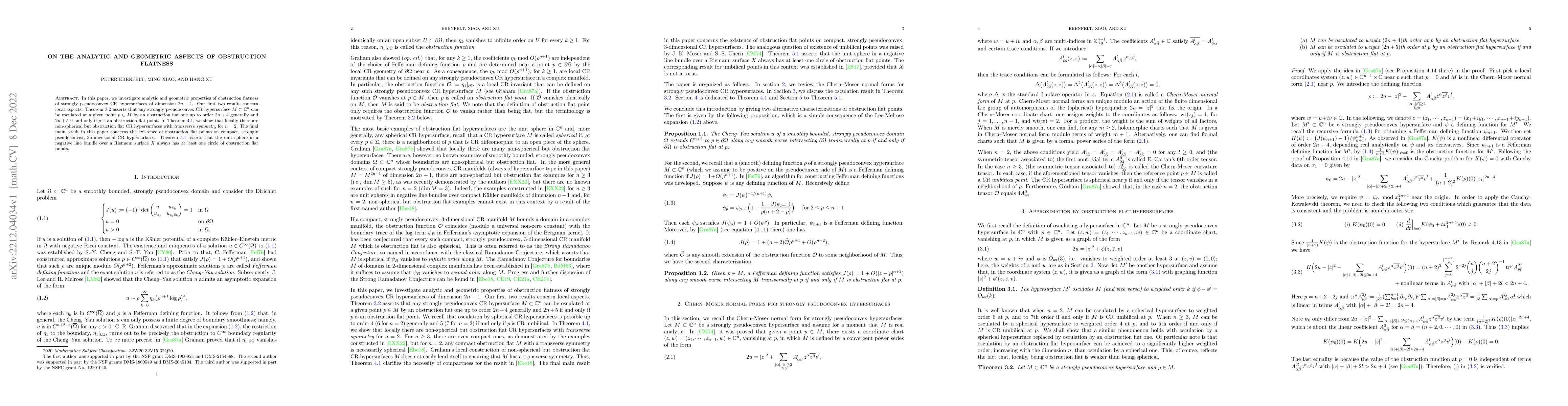 Thumbnail for On the analytic and geometric aspects of obstruction flatness