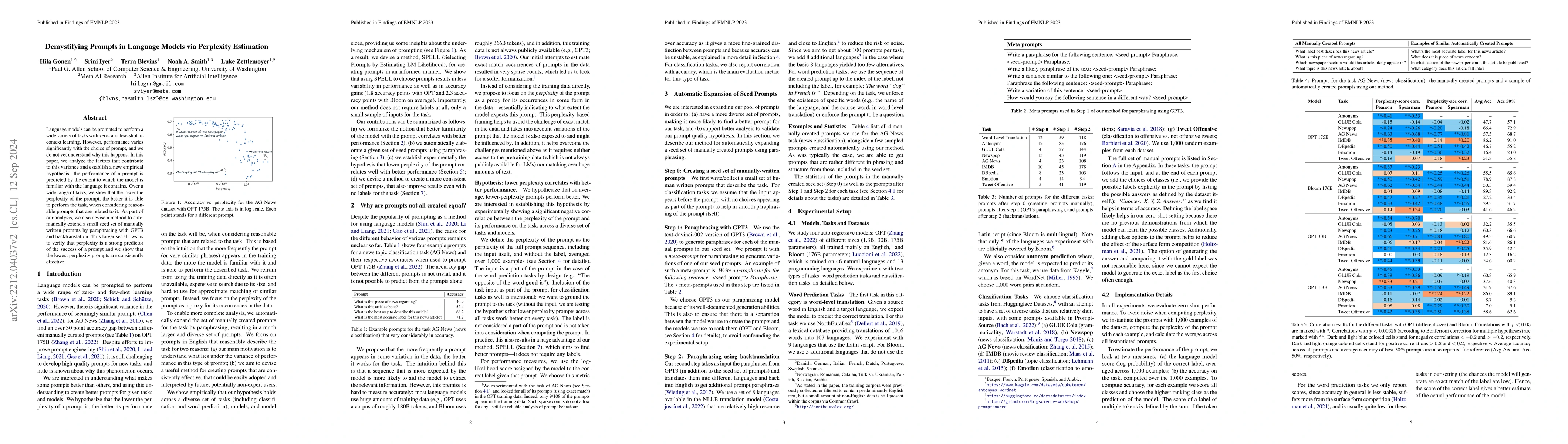 Thumbnail for Demystifying Prompts in Language Models via Perplexity Estimation