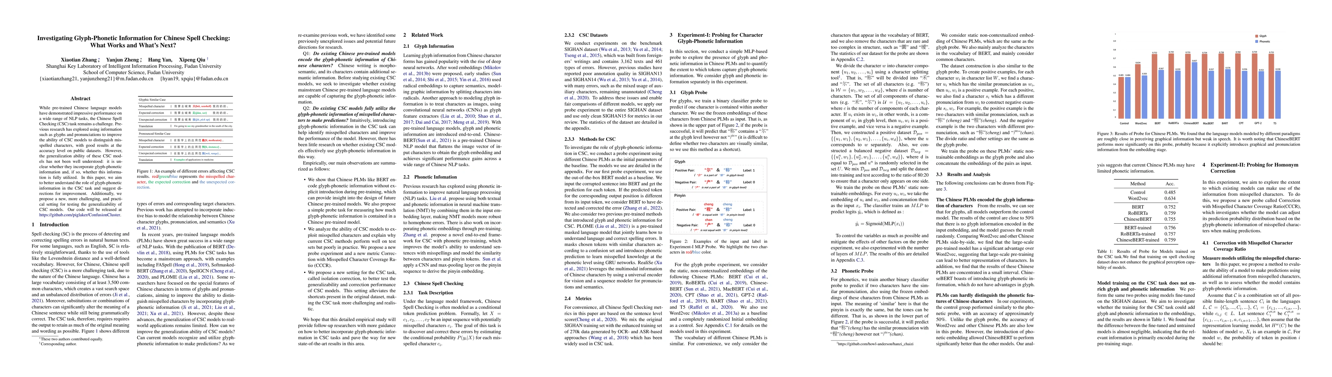 Thumbnail for Investigating Glyph Phonetic Information for Chinese Spell Checking:
  What Works and What's Next