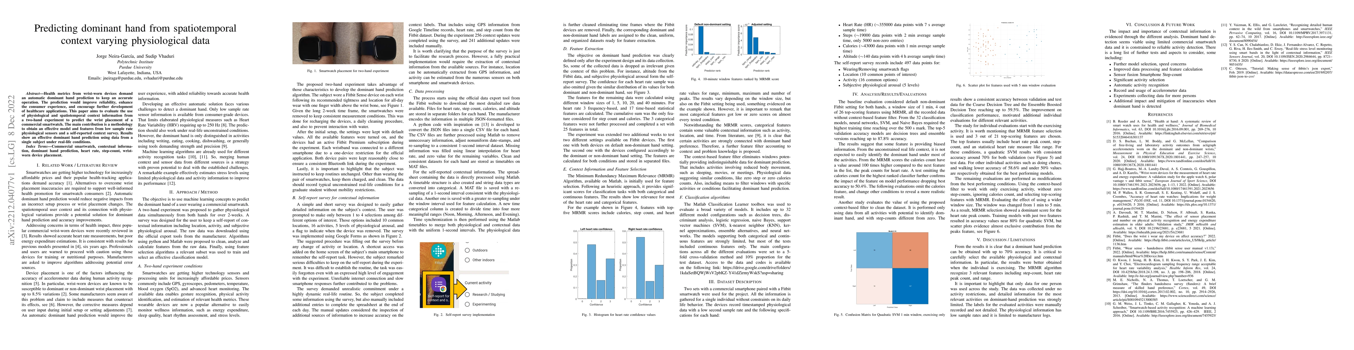 Thumbnail for Predicting dominant hand from spatiotemporal context varying
  physiological data