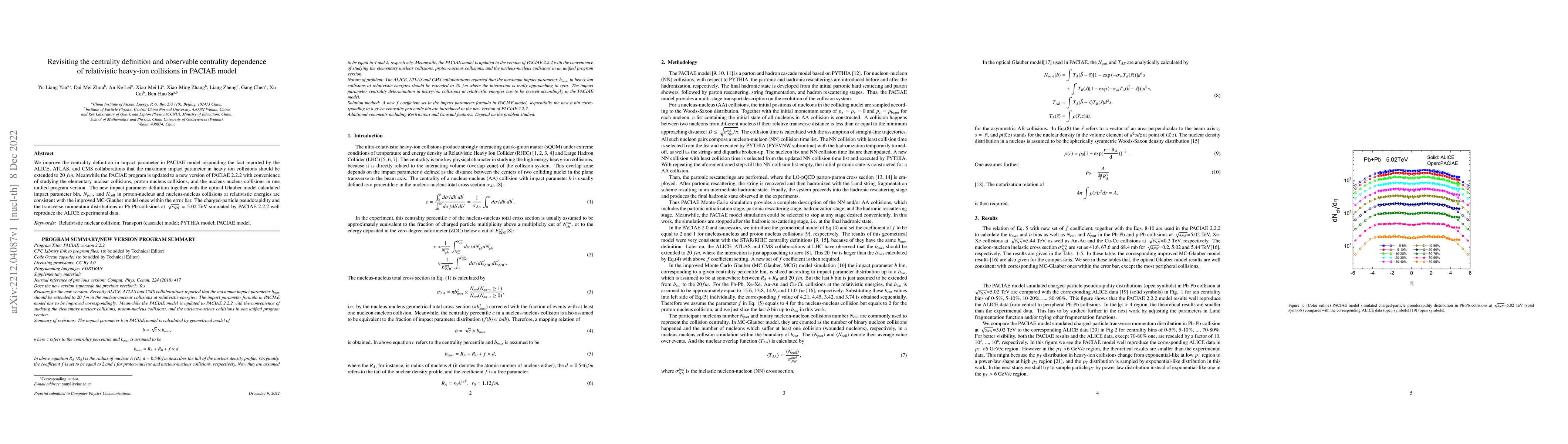 Thumbnail for Revisiting the centrality definition and observable centrality
  dependence of relativistic heavy-ion collisions in PACIAE model