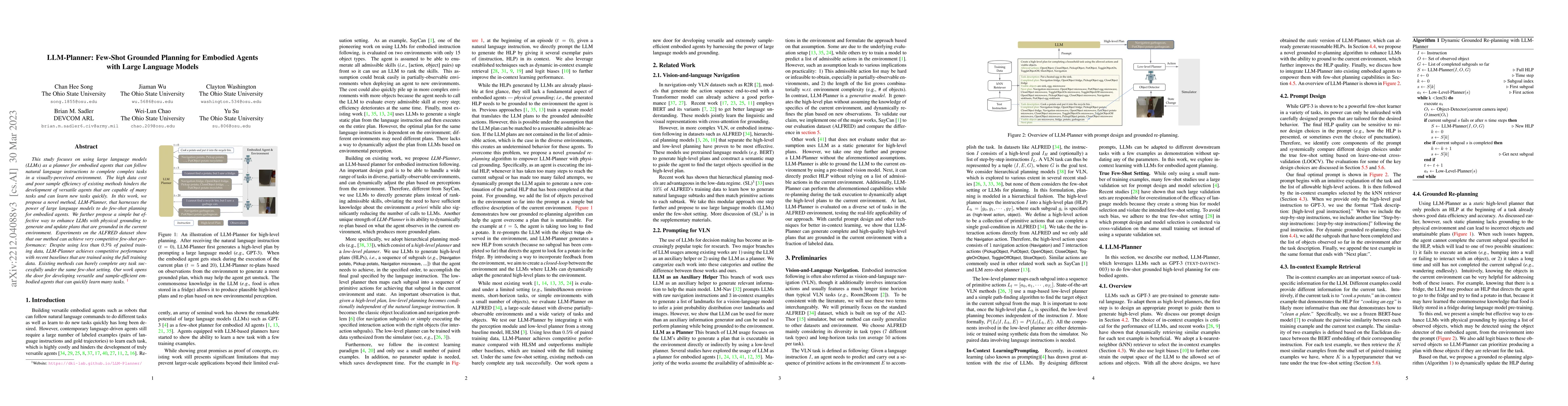 Thumbnail for LLM-Planner: Few-Shot Grounded Planning for Embodied Agents with Large
  Language Models