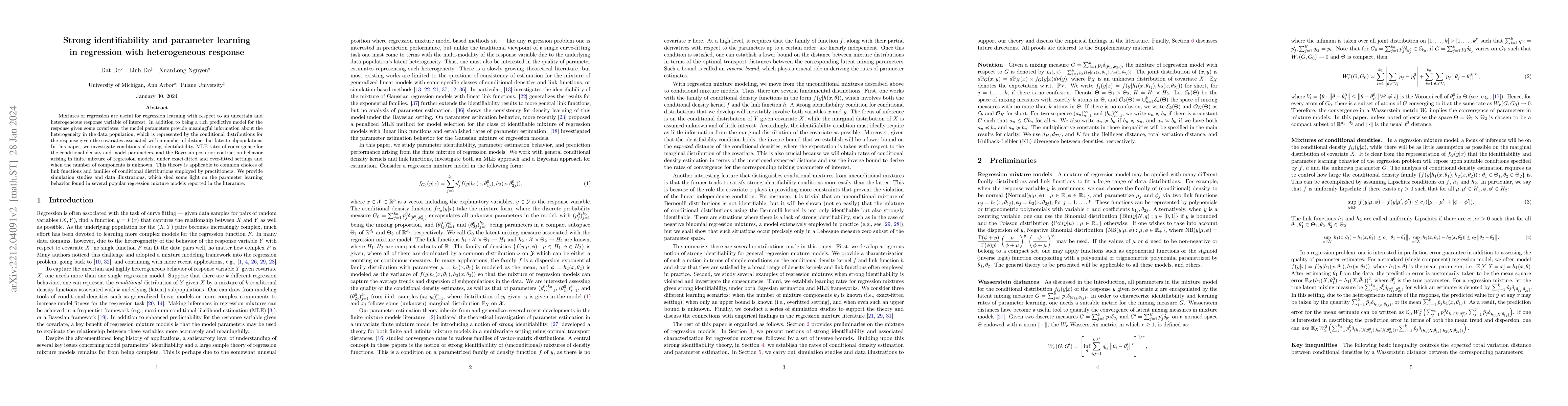Thumbnail for Strong identifiability and parameter learning in regression with
  heterogeneous response