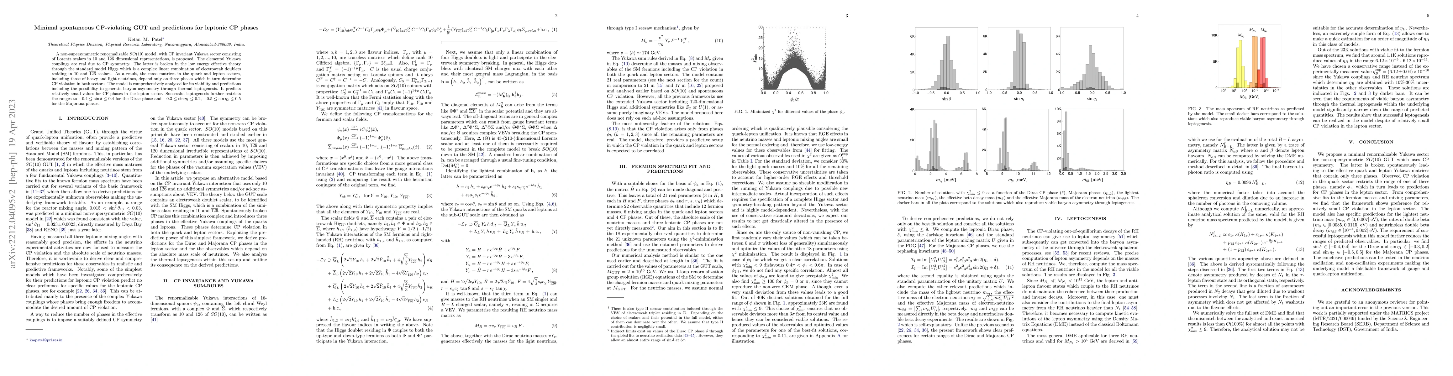 Thumbnail for Minimal spontaneous CP-violating GUT and predictions for leptonic CP
  phases