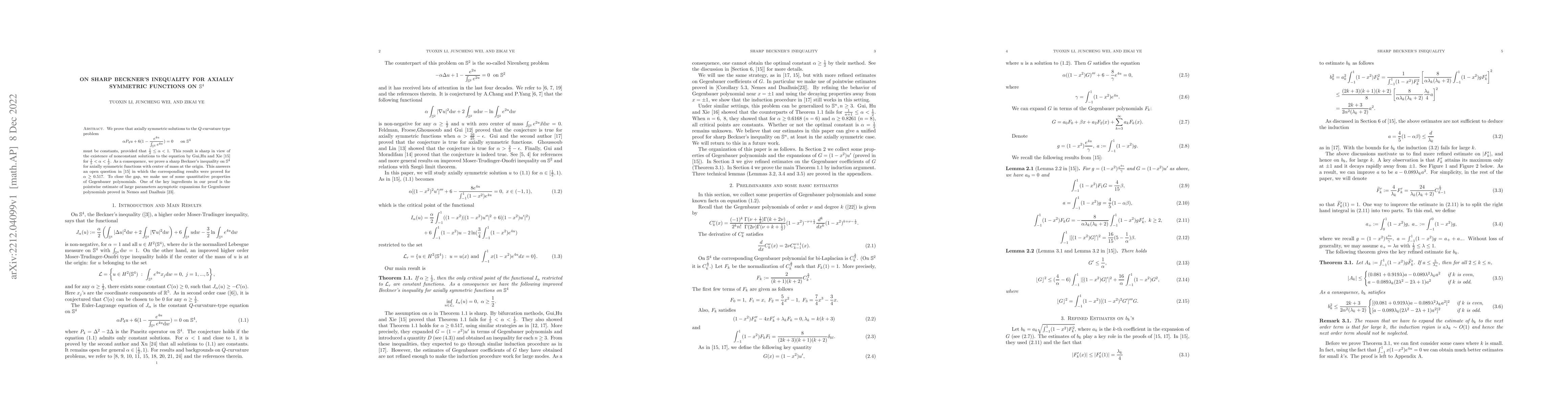 Thumbnail for On Sharp Beckner's Inequality for Axially Symmetric Functions on
  $\mathbb{S}^4$