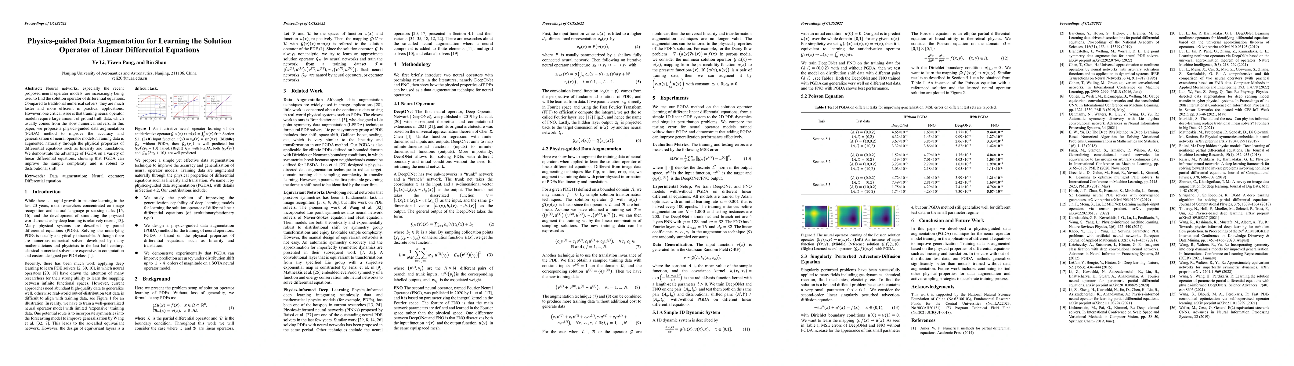 Thumbnail for Physics-guided Data Augmentation for Learning the Solution Operator of
  Linear Differential Equations