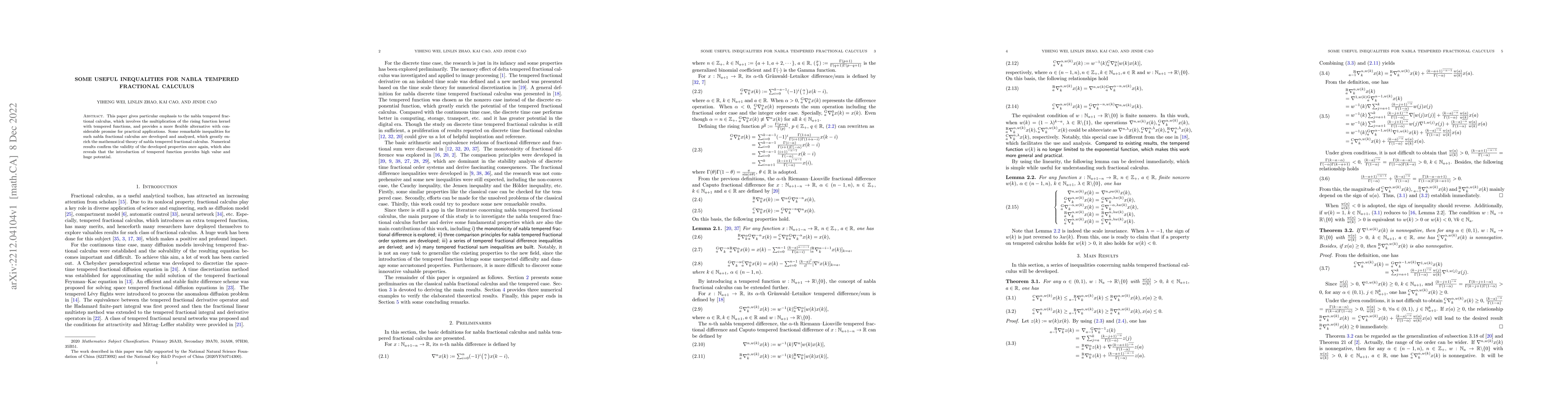 Thumbnail for Some useful inequalities for nabla tempered fractional calculus