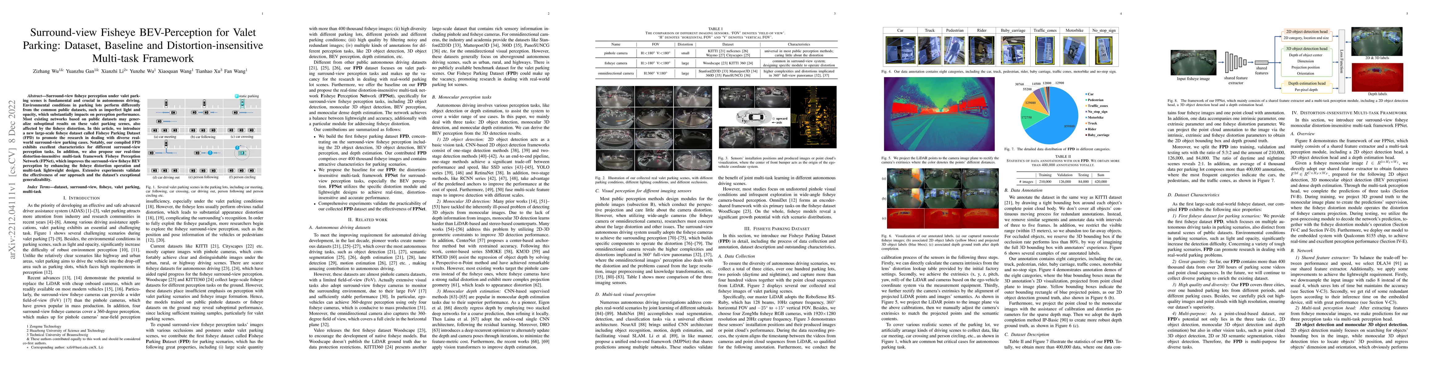 Thumbnail for Surround-view Fisheye BEV-Perception for Valet Parking: Dataset,
  Baseline and Distortion-insensitive Multi-task Framework