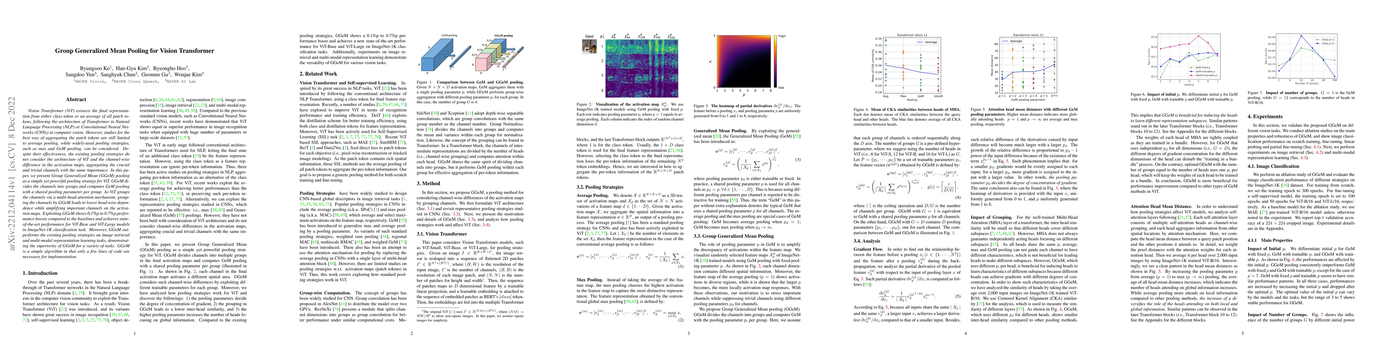 Thumbnail for Group Generalized Mean Pooling for Vision Transformer