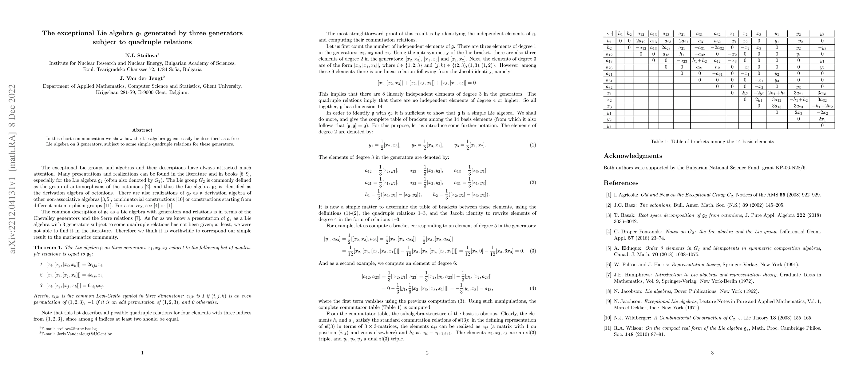 Thumbnail for The exceptional Lie algebra $\mathfrak{g}_2$ generated by three
  generators subject to quadruple relations