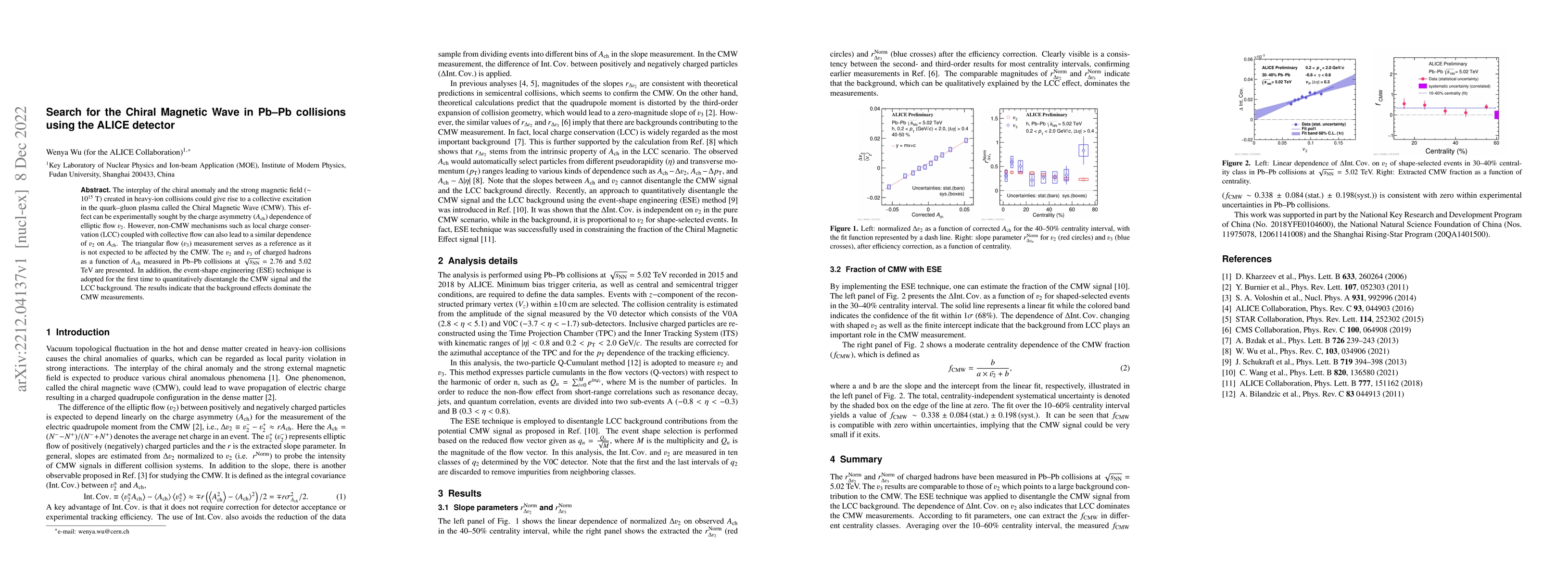 Thumbnail for Search for the Chiral Magnetic Wave in Pb--Pb collisions using the ALICE
  detector