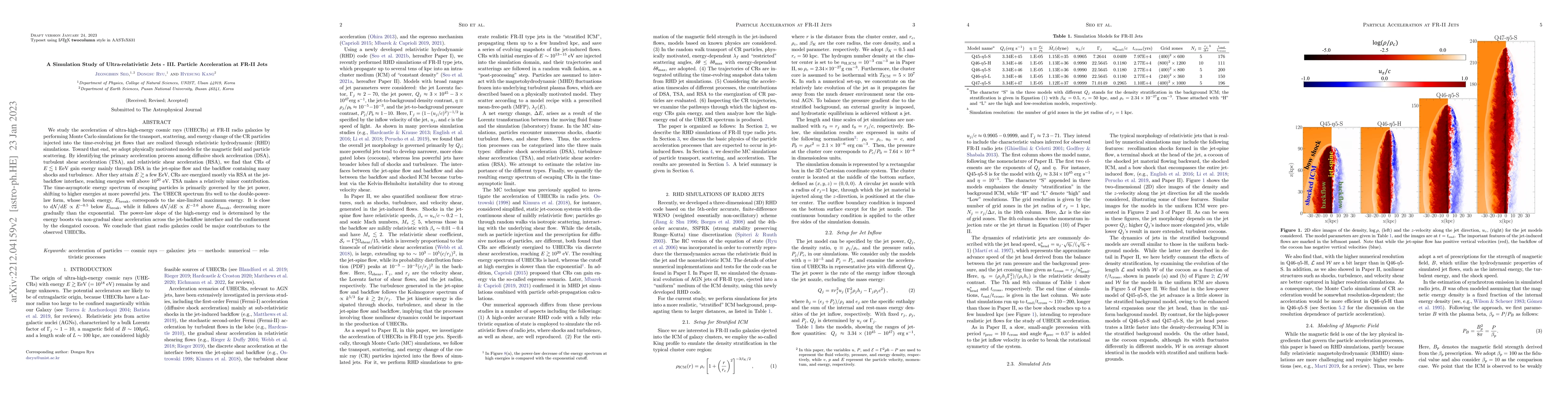 Thumbnail for A Simulation Study of Ultra-relativistic Jets -- III. Particle
  Acceleration at FR-II Jets