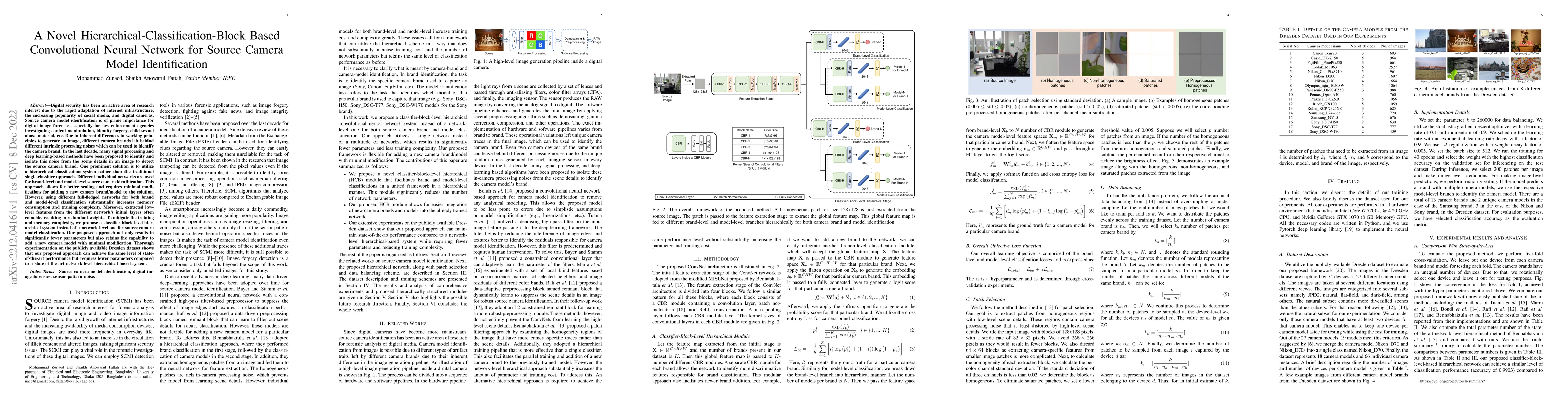 Thumbnail for A Novel Hierarchical-Classification-Block Based Convolutional Neural
  Network for Source Camera Model Identification