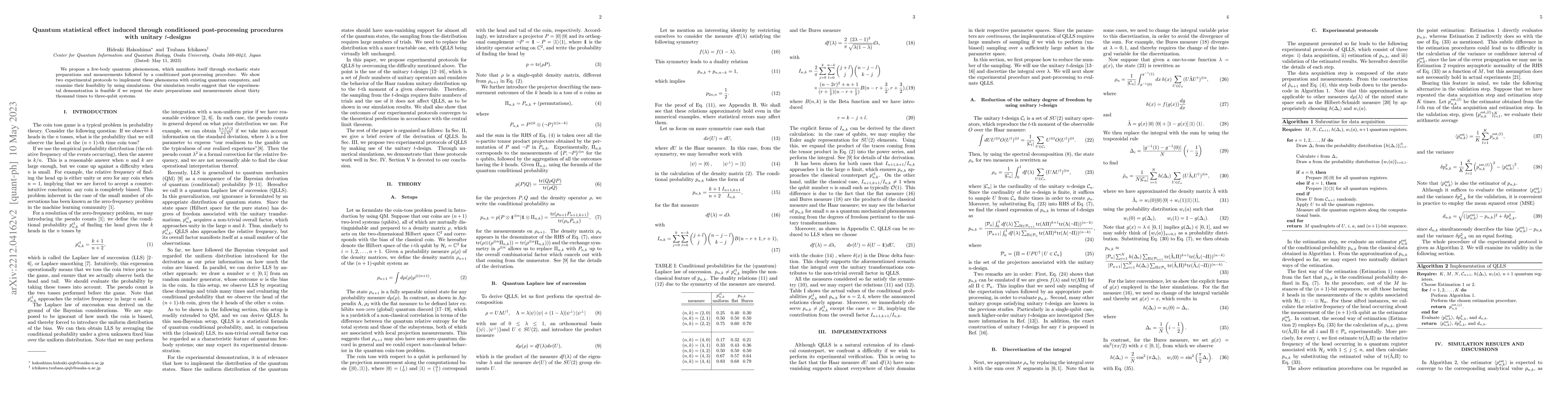Thumbnail for Quantum statistical effect induced through conditioned post-processing
  procedures with unitary $t$-designs